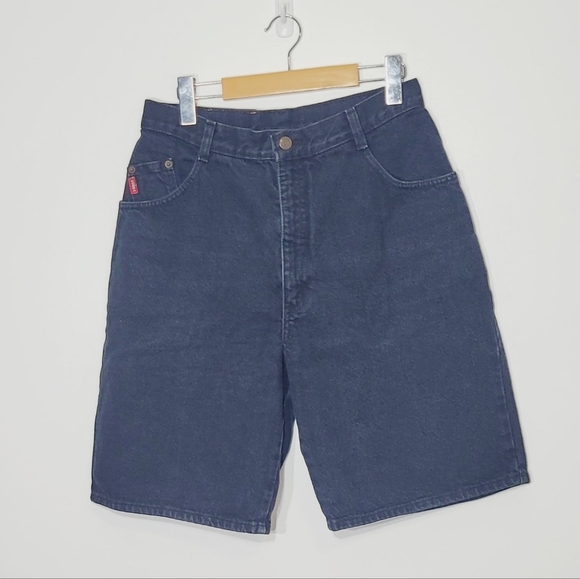 COBRA JEANS Vintage Black 100% Cotton Wide Leg Short Unisex Oversized Size 31 - Picture 3 of 14